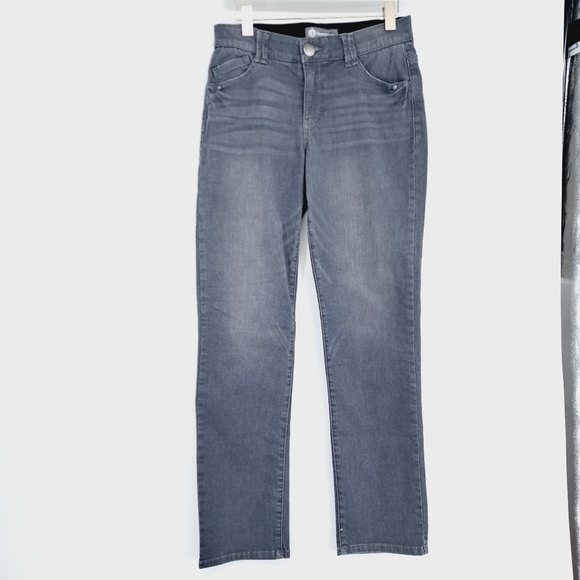 Democracy Ab Technology Gray‎ Stretch Straight Leg Jeans Size 6 - Picture 1 of 8